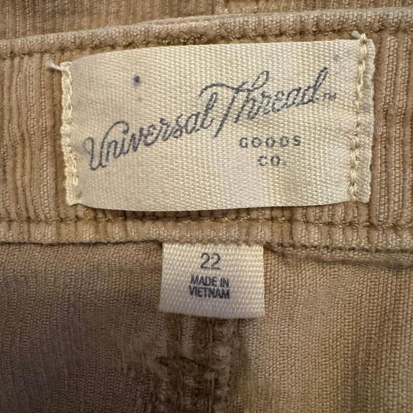 Universal Thread Women’s Size 22 Tan Corduroy Button Front Mini Skirt 100% Cotto - Picture 3 of 5
